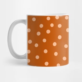 Peach Polka Dot Spots on Terracotta Pattern Mug